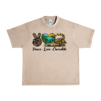 French Oak Peace Love Crocodile Urban Heavy Tee - LillyAllenDesigns