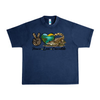 Navy Peace Love Crocodile Urban Heavy Tee - LillyAllenDesigns