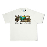 Pistachio Peace Love Crocodile Urban Heavy Tee - LillyAllenDesigns