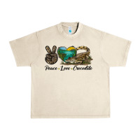 Sandshell Peace Love Crocodile Urban Heavy Tee - LillyAllenDesigns
