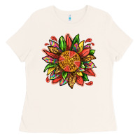 Bone watermelon sunflower Ladies Tee - texasbilliewilder