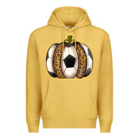 Antique Gold Soccer Pumpkin Premium Hoodie - texasbilliewilder
