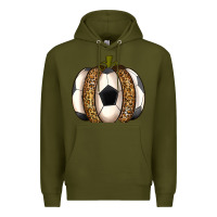 Army Green Soccer Pumpkin Premium Hoodie - texasbilliewilder