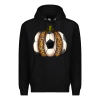 Black Soccer Pumpkin Premium Hoodie - texasbilliewilder