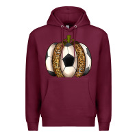 Burgundy Soccer Pumpkin Premium Hoodie - texasbilliewilder