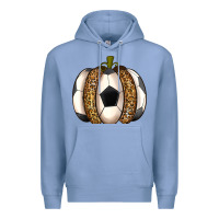 Colony Blue Soccer Pumpkin Premium Hoodie - texasbilliewilder