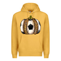 Mustard Soccer Pumpkin Premium Hoodie - texasbilliewilder