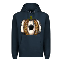 Navy Soccer Pumpkin Premium Hoodie - texasbilliewilder