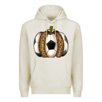Oatmeal Heather Soccer Pumpkin Premium Hoodie - texasbilliewilder