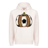 Pale Pink Soccer Pumpkin Premium Hoodie - texasbilliewilder
