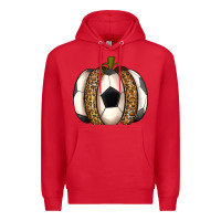 Red Soccer Pumpkin Premium Hoodie - texasbilliewilder