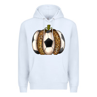 White Soccer Pumpkin Premium Hoodie - texasbilliewilder