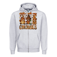 Heather Grey chilling with my gnomies bbs Zipper Hoodie - BundleAndBundleShop