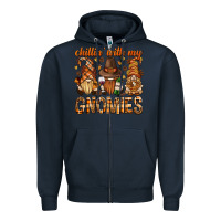 Navy chilling with my gnomies bbs Zipper Hoodie - BundleAndBundleShop