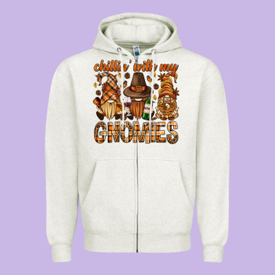 Chilling With My Gnomies Bbs Zipper Hoodie Designed By Bundleandbundleshop