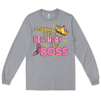 Heather Grey birthday boss Long Sleeve Tee - MaliasSmallBusiness