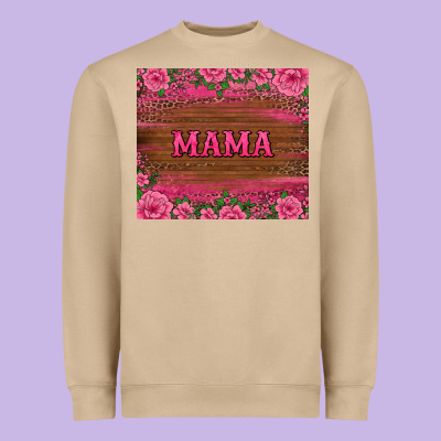 Floral Leopard Mama Tumbler Heavyweight Sweatshirt Designed By Barkaloodesign