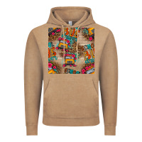 Vintage Coffee school bus driver and flower seamless patterns Vintage Hoodie - BundleAndBundleShop
