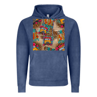 Vintage Denim school bus driver and flower seamless patterns Vintage Hoodie - BundleAndBundleShop
