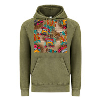 Vintage Olive school bus driver and flower seamless patterns Vintage Hoodie - BundleAndBundleShop
