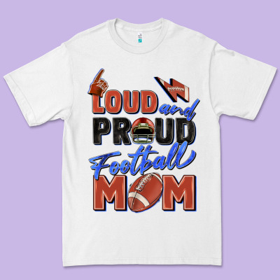 Loud And Proud Football Mom Premium Tee Designed By Zillion Design Studio