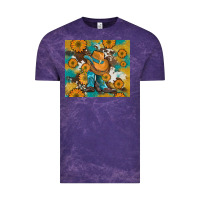 Cloud Purple sunflowers and cowboy boots with cowhide and glitter tumbler Vintage Tee - Artiststas