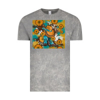 Cloud Rock sunflowers and cowboy boots with cowhide and glitter tumbler Vintage Tee - Artiststas