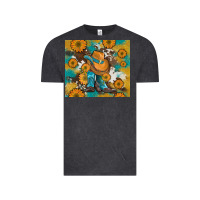 Vintage Black sunflowers and cowboy boots with cowhide and glitter tumbler Vintage Tee - Artiststas