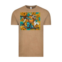 Vintage Coffee sunflowers and cowboy boots with cowhide and glitter tumbler Vintage Tee - Artiststas