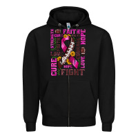 Black breast cancer american football ribbon love cure fight bbs Zipper Hoodie - BundleAndBundleShop
