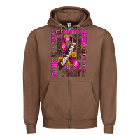 Chestnut breast cancer american football ribbon love cure fight bbs Zipper Hoodie - BundleAndBundleShop