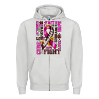 Dove Grey breast cancer american football ribbon love cure fight bbs Zipper Hoodie - BundleAndBundleShop