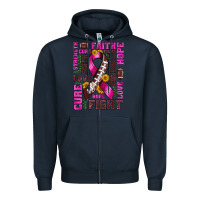 Navy breast cancer american football ribbon love cure fight bbs Zipper Hoodie - BundleAndBundleShop