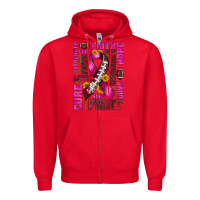 Red breast cancer american football ribbon love cure fight bbs Zipper Hoodie - BundleAndBundleShop
