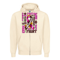 Sandshell breast cancer american football ribbon love cure fight bbs Zipper Hoodie - BundleAndBundleShop