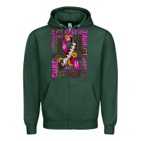 Sports Green breast cancer american football ribbon love cure fight bbs Zipper Hoodie - BundleAndBundleShop