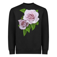 Black Silver Lining Rose Heavyweight Sweatshirt - LillyAllenDesigns