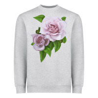 Heather Grey Silver Lining Rose Heavyweight Sweatshirt - LillyAllenDesigns