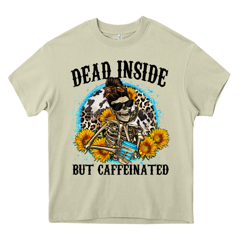 Dead Inside But Caffeinated Heavy Core Tee by Zillion Design Studio | Teevron