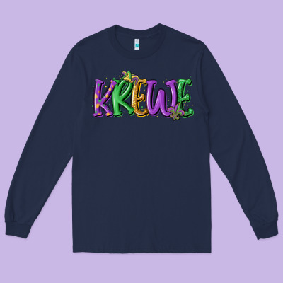Mardi Gras Krewe Long Sleeve Tee Designed By Maliassmallbusiness