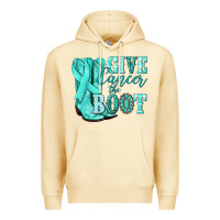 Pina Colada Give Cancer the boot Ovarian Cancer teal ribbon Premium Hoodie - NancyCooperArtShop