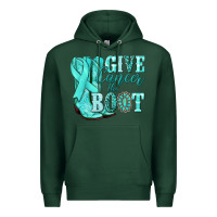 Sports Green Give Cancer the boot Ovarian Cancer teal ribbon Premium Hoodie - NancyCooperArtShop
