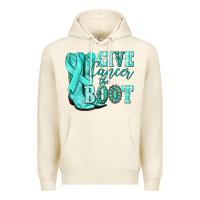 Tofu Give Cancer the boot Ovarian Cancer teal ribbon Premium Hoodie - NancyCooperArtShop