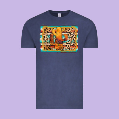 Cactus Western Leopard Vintage Tee Designed By Adodesignshop