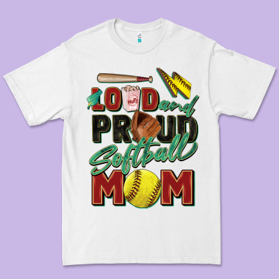 Loud And Proud Softball Mom Premium Tee Designed By Zillion Design Studio