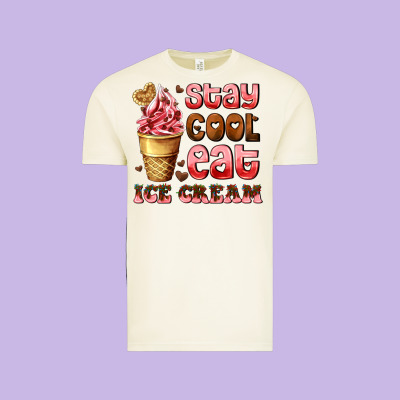 Stay Cool Eat Ice Cream Vintage Tee Designed By Adodesignshop