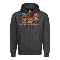 Charcoal Heather hallothanksmas gnomies bbs Zipper Hoodie - BundleAndBundleShop