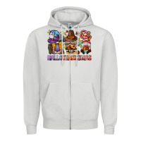 Dove Grey hallothanksmas gnomies bbs Zipper Hoodie - BundleAndBundleShop