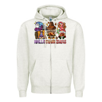 Oatmeal Heather hallothanksmas gnomies bbs Zipper Hoodie - BundleAndBundleShop