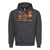 Smoke hallothanksmas gnomies bbs Zipper Hoodie - BundleAndBundleShop